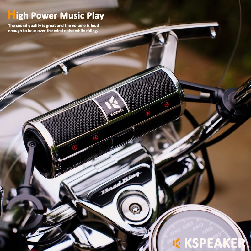 Motorcycle Speakers Bluetooth Waterproof Radio Audio System Built-in Amplifier, Great