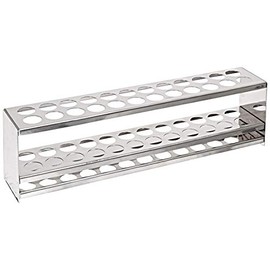 BrandTech B8222 Stainless Steel Test Tube Rack, 20mm x 24 tubes, 310mm Length x 60mm Width x 90mm Height
