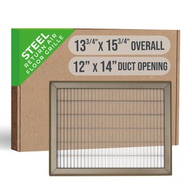 Fits 12x14 and 14x12 Duct Opening | Return Air Floor Grille by Handua | Walkable Vent Cover Grill for Floor | Brown | Heavy Duty Fixed Blades | Outer Dimensions: 13.75"W X 15.75"H