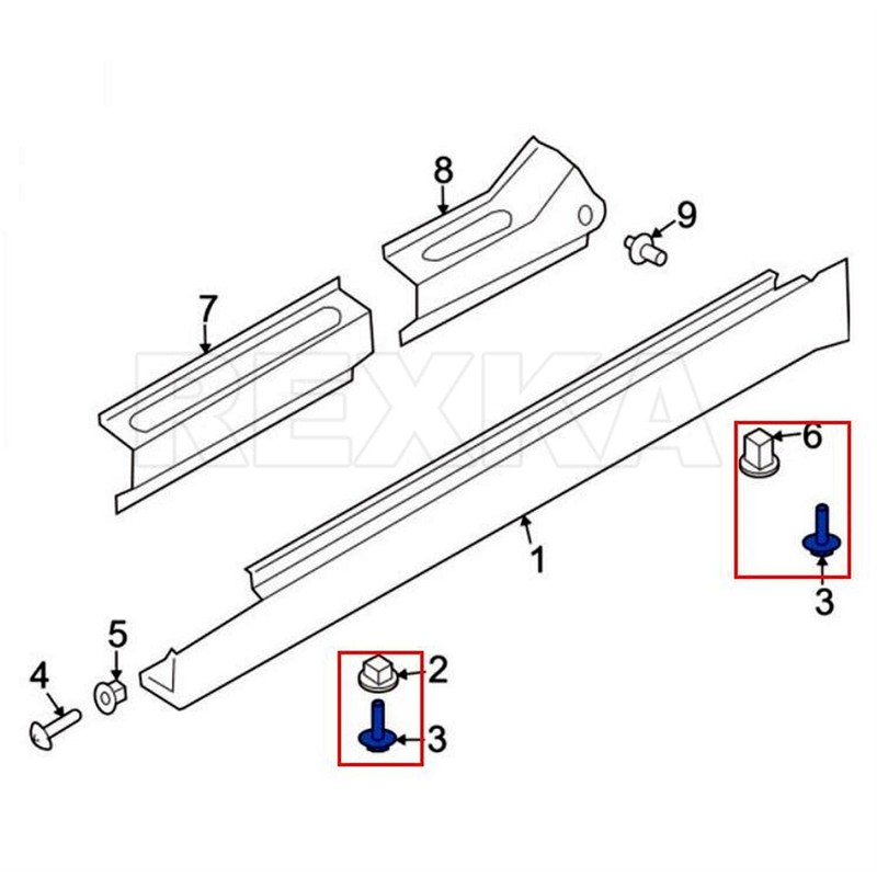 Rexka 20 Sets Rocker Panel Molding Screw Grommet Kit for