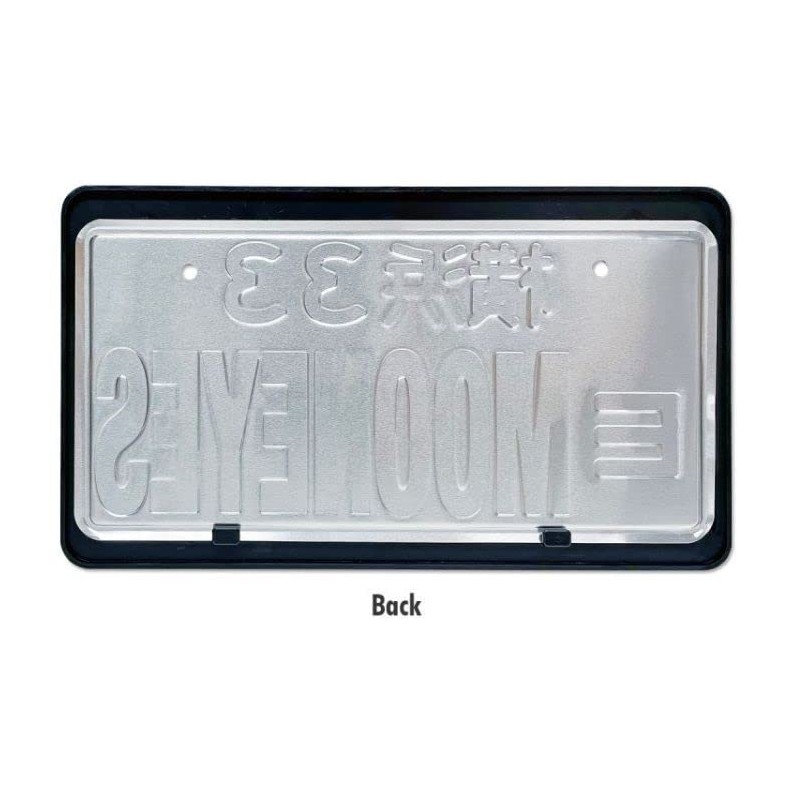 BONNE ETOILE MOONEYES Black License Frame, White, MG060BKMOW, Set of