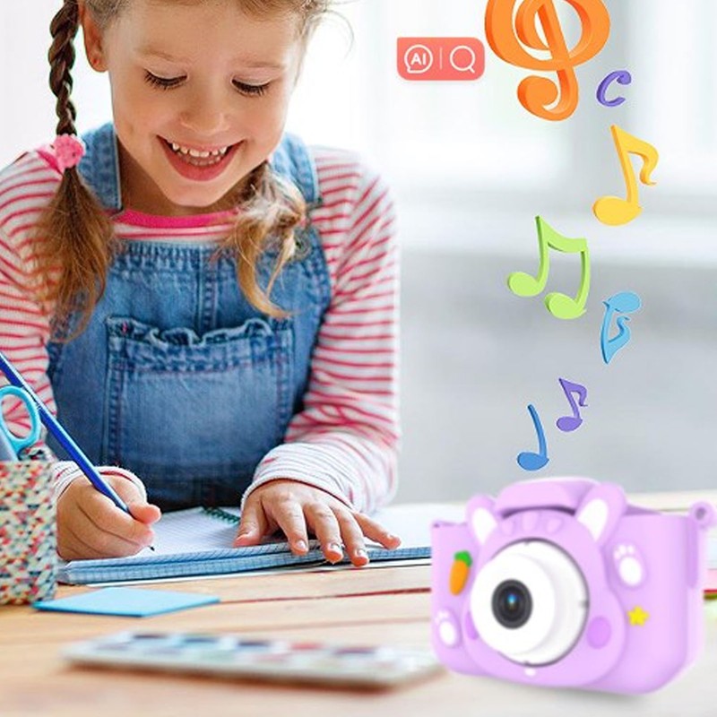Children Camera 2in Screen AI Face Recognition Multifunctional USB Charging