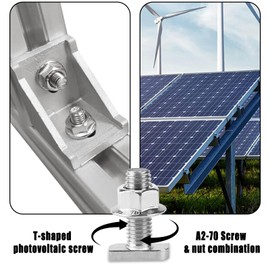 Pack of 12 M8 x 20 Hammer Head Screws with Flange Nuts, Stainless Steel A2-70 Screws with Locking Tooth Nuts for Photovoltaic Greenhouse and Solar Panel Holder