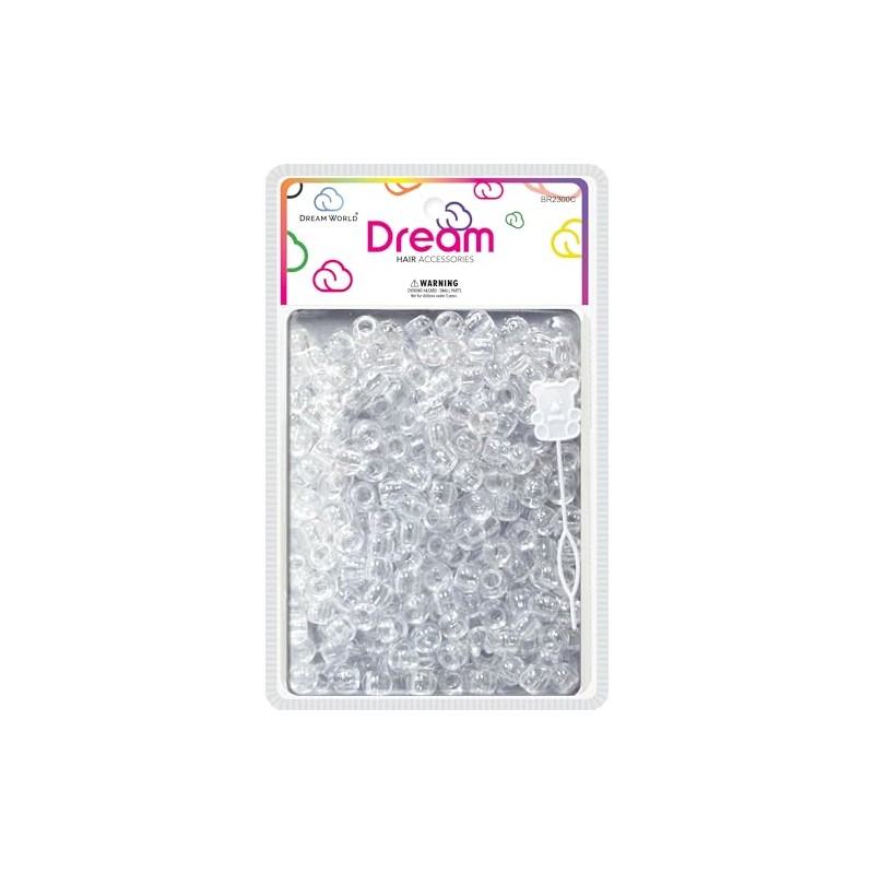 Dream World Hair Beads Round 12 MM Clear Color 200
