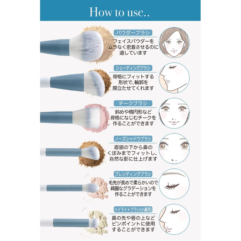 Frepice Makeup Brushes, Set of 12, Powder Brush, Eye Shadow