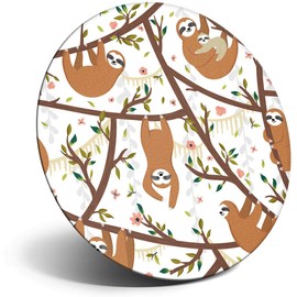 Destination Vinyl ltd Magnet for Refrigerator, Fridge - Brown Lazy Sloths Cute Animal Pattern for Office, Cabinet and Whiteboard, Magnetic Stickers, 44474