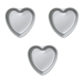 juego de 3 moldes para pastel en forma de corazón, molde para pastel en forma de corazón de 6 pulgadas, aluminio, para bodas, fiestas, familiares y otras ocasiones de pastel (6 x 2 pulgadas