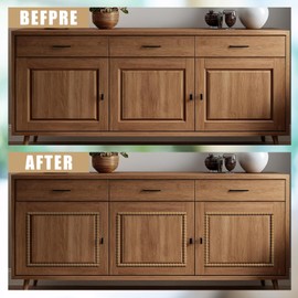 Nuanchu 12 Pcs Decorative Beaded Wood Trim Half Wooden Beads Trim Molding 15. 75 Inch Unfinished 3D Decorative Bead Pearl Wood Molding Cute DIY for Home Wall Cabinet Shelf Window Door (16 mm)