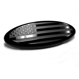 9 inch Front Grille Tailgate Rear American Black Flag Emblem 9"X3.5" Oval Decal Badge Nameplate for F150, F250, F350, Edge, Explorer, Range (9", Black)
