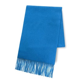 Vita Natural Men's Cashmere Scarf, 100% Lightweight, Compact, Warm, Plain, Stole Gift, Made in Inner Mongolia, 70.9 x 11.8 inches (180 x 30 cm), Blue