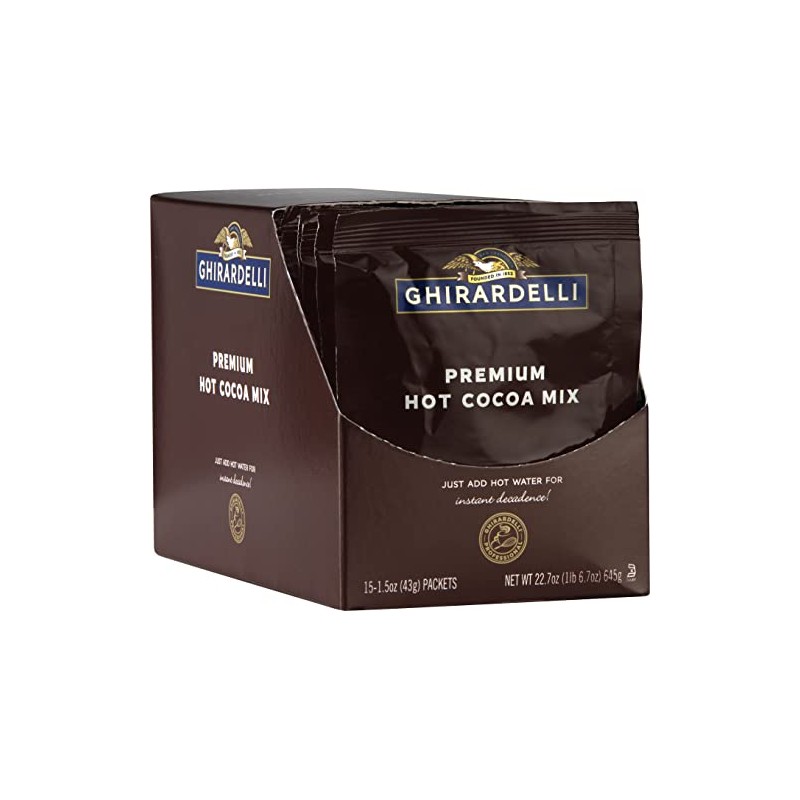 Ghirardelli Premium Hot Cocoa Envelopes, Rich chocolate, 22.7 Ounce (Pack