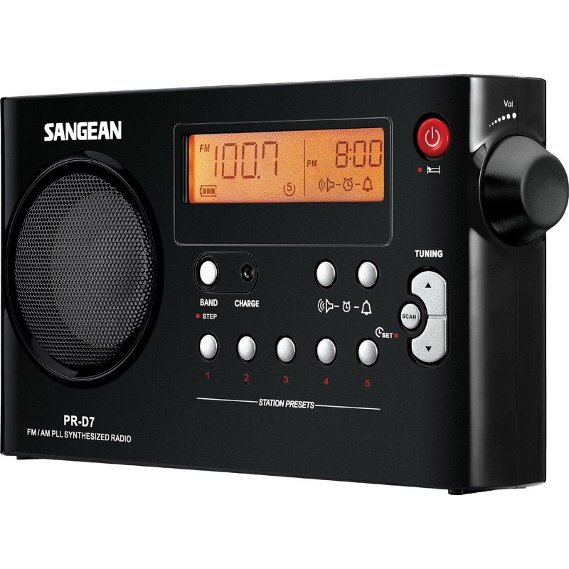 Sangean PR-D7 AM/FM Digital Portable Radio with Built-in Battery Charger