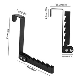 YYTECH Pack of 2 Foldable Door Hooks for Hanging, Door Hooks for Hanging, Metal Door Hooks for Clothes, Coats, Behind the Bathroom Door