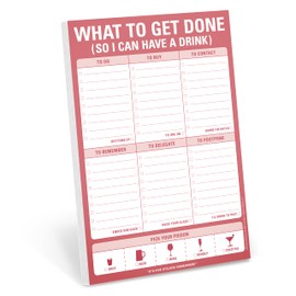Knock Knock 6-Count What to Get Done (So I Can Have a Drink) Pads, To Do List Notepads & Daily Planner Pads, 6 x 9-inches (Cranberry)