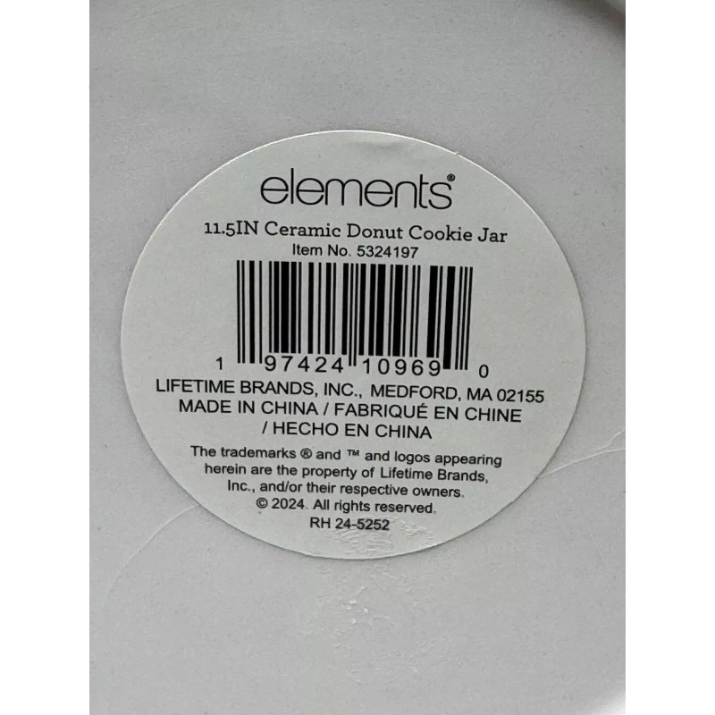 ELEMENTS NEW Large Ceramic Stacked DONUT COOKIE JAR Sprinkles Decor