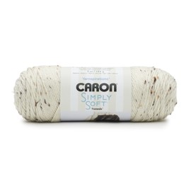 Caron Simply Soft Off White Tweeds - Paquete de 3 hilos de 141 g/5 oz - Acrílico - 4 medianos (peinado) - 250 yardas - Tejer/ganchillo