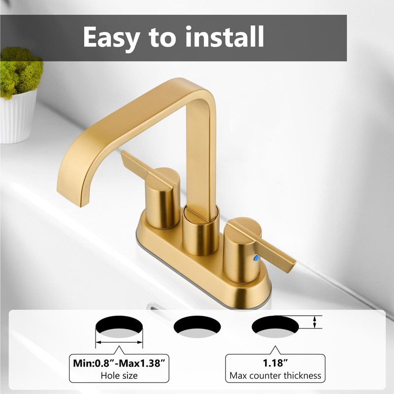 GBBNE Bathroom Faucet 4 Inch Centerset 3 Hole,Double Handle Faucet