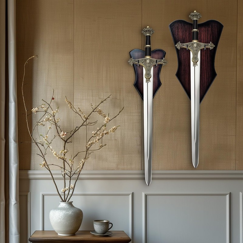 FLURSAILE Sword Plaque Wall Mount Vertical Display Holder Adjustable Stand