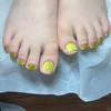 Square Fake Toenails Cat Eyes Press On Toenails Short Green