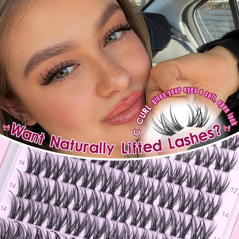 Geeneiya Wispy Lash Clusters Natural Eyelash Clusters 10-16mm Spider Lashes