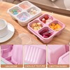 BLLREMIPSUR 4 Pack Snack Boxes with Lids, 4 Compartments Bento