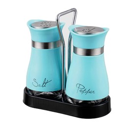 Pack of 2 Salt and Pepper Pots Salt and Pepper Shaker Salt and Pepper Set Salt Shaker Salt Pot Kitchen Accessories (Blue)