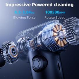 DOROBEEN Compressed Air Duster, PC Keyboard Cleaner, Replace Compressed Air Can, Electric Air Duster with Brushless DC Motor, Stepless Knob