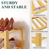 Smiry Shoe Rack, 2 Tier Bamboo Shoe Organizer, Stackable Free