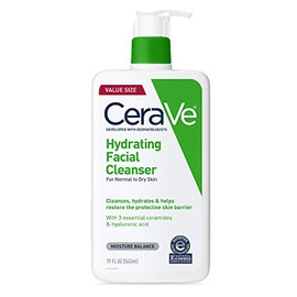 CeraVe Hydrating Face Wash | 19 Fluid Ounce | Daily Facial Cleanser for Dry Skin | Fragrance Free