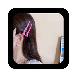 Allereya Metal Hair Clips, Pink Hair Clip, Duckbill Hair Clips, Long Side Clip, Barrette, Metal Alligator Curl Clips, Simple Hair Clip, Decorative Hair Accessories for Women