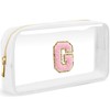 LOFOWN Initial Clear Makeup Bag Small Cosmetic Bag Travel Toiletry