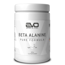EVO SPORTS FUEL Beta Alanine Powder 500 g Pure and Vegan Amino Acid Beta-Alanine Supports Muscle Endurance and Intensive Workouts Made in Germany