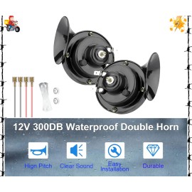 12V Super Loud Horns,300DB Waterproof Double Truck Horns,Car Horn Electric Snail