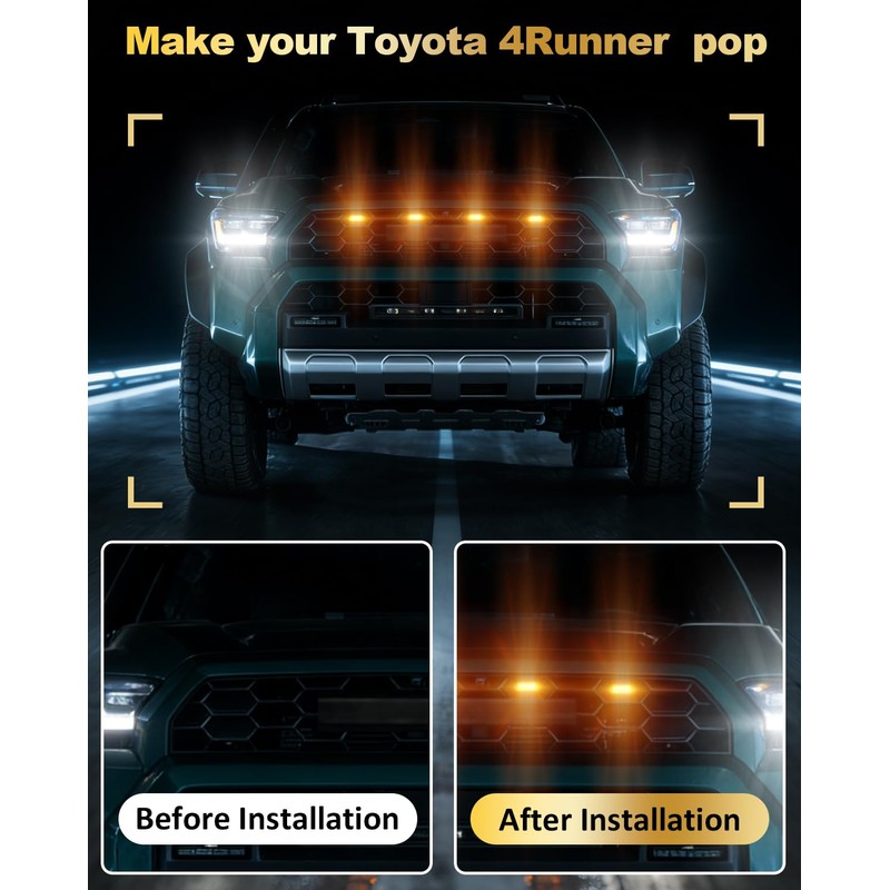 Front Grill Lights for Toyota 4Runner 2025 2026 TRD Pro