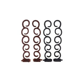 AKOAK 4 Pcs Braid Tools, Hair End Styling Tool Set for Women and Girls, PP Plastic, Black + Brown (2 Pieces Each Color), Durable, Flexible, Lightweigh