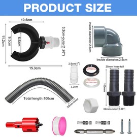 Rain Butt Connection Set, Rainwater Collector for Downpipes 70-100 mm, Rain Butt Connector Set, Downpipe Rain Collector with Mounting Accessories, Speedy Rain Butt Connection Downpipe