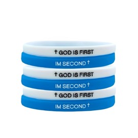 QRH God is First I am Second Silicone Bracelets Christian Bible Verse Rubber Bracelets Religious Christian Quote Bangle Bracelet for Men Women -01