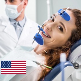 AZDENT Dental Orthodontic Adjustable Reverse Forward-Pull Traction Single Bar Headgear