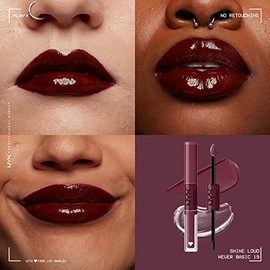 NYX Professional Makeup, Shine Loud, Labial Líquido Larga Duración, Neve