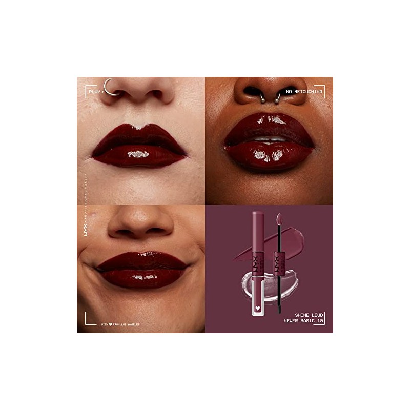 NYX Professional Makeup, Shine Loud, Labial Líquido Larga Duración, Neve