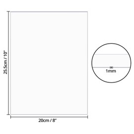 Belle Vous Transparent Acrylic Glass Plate (Pack of 10) 1 mm Thickness - 20 x 25.5 cm Plastic Plate Transparent Replacement Picture Frame Glass - Acrylic Glass Plate for Painting, Calligraphy, Table