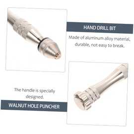 SHINEOFI 1Set Precision Hand Drill Bit Alloy Manual Punch Drill for Walnut Carving Ergonomic Design with Drill Bits for Easy Operation
