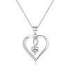 Heart Birthstone Necklace for Women, S925 Sterling Silver Heart Necklaces