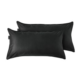 Cloudpillo Cushion Cover 40 x 80 cm, Pack of 2, Premium Cushion Cover with Zip, Breathable Cotton, Antibacterial, Ultra Soft, Durable Luxury, Pillow Case, Midnight Black