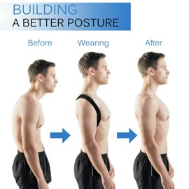 Boolavard Posture Corrector for Women Men, Back Support, Comfortable Posture Trainer for Spinal Alignment and Posture Support, Adjustable Back Smoother (L-XL)