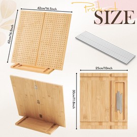 Beeveer 17x17" Foldable Crochet Blocking Board with 10 Pins/Pegs Large Blocking Board for Crocheting Knitting, Bamboo Granny Square Boards, Wooden Crocheting Accessories Gifts for Crocheters