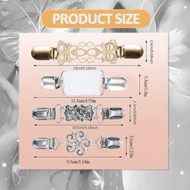 6 PCS Dress Clip Back Cinch, Vintage Shirt Clips, Waist Cincher Clip, Retro Cardigan-Collar Brooch Clips, Sweater Shawl Cinch for Women's Clothing