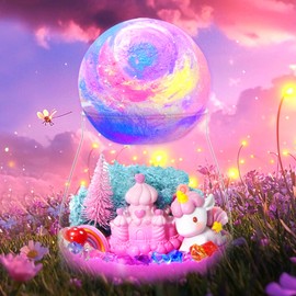 Unicorn Terrarium Kit for Kids with DIY Moon Lamp - Light Up Terrarium for Girls 4-12 Years - Creative Arts & Crafts Birthday Gift Fun Unicorn Toy for Ages 4-12 - Perfect for Girls Aged 5 6 7 8