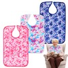 Adult Bibs - 3 Pcs Washable Clothing Protector with Crumb