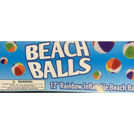 KANGAROO 12" Inch Inflatable Pool Party Toy Rainbow Beach Ball for Fun In Water